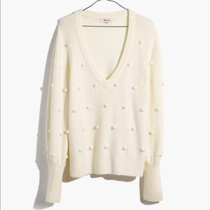 Madewell Bobble Dashwood V Neck Sweater